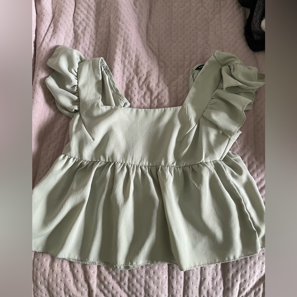 Shein sage green blouse